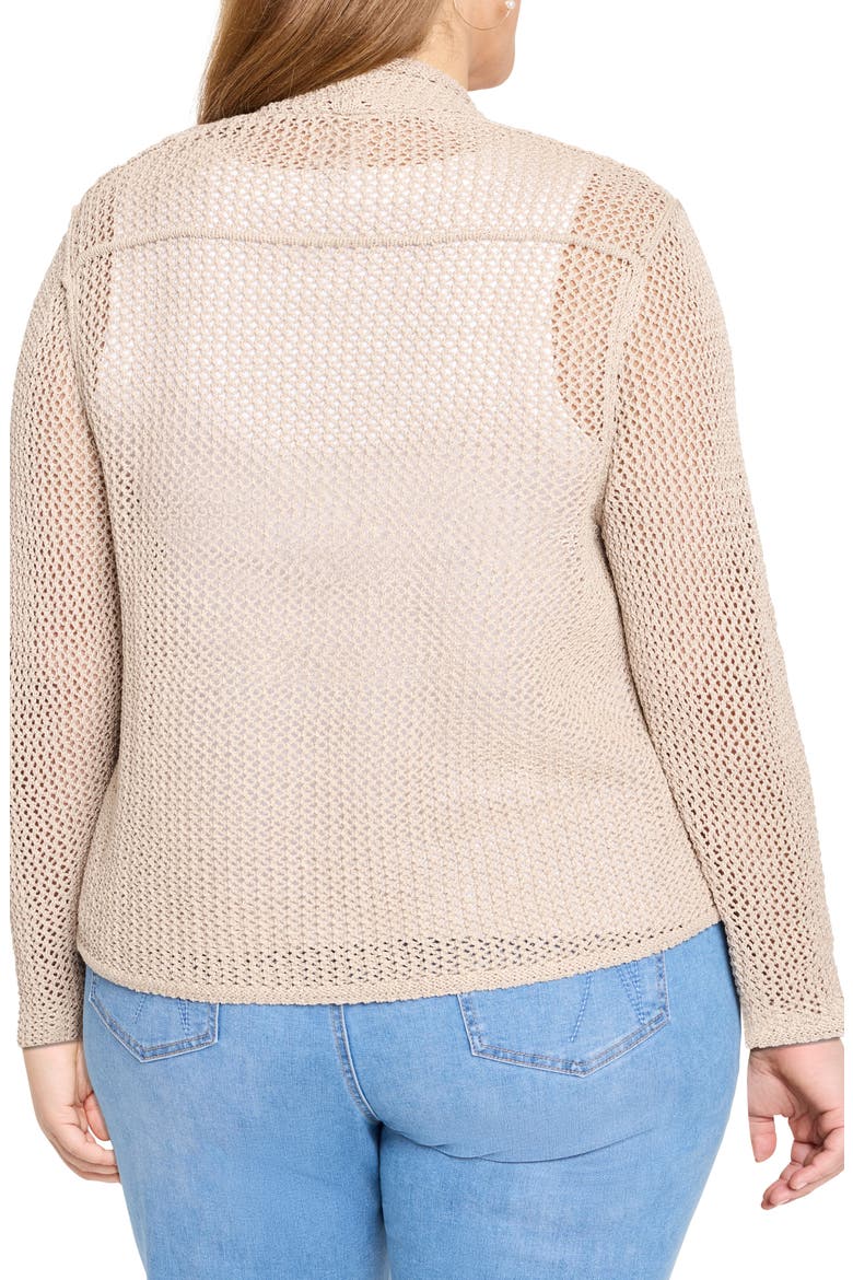 Mesh Cocoon Cardigan, Alternate, color, CHAMOIS