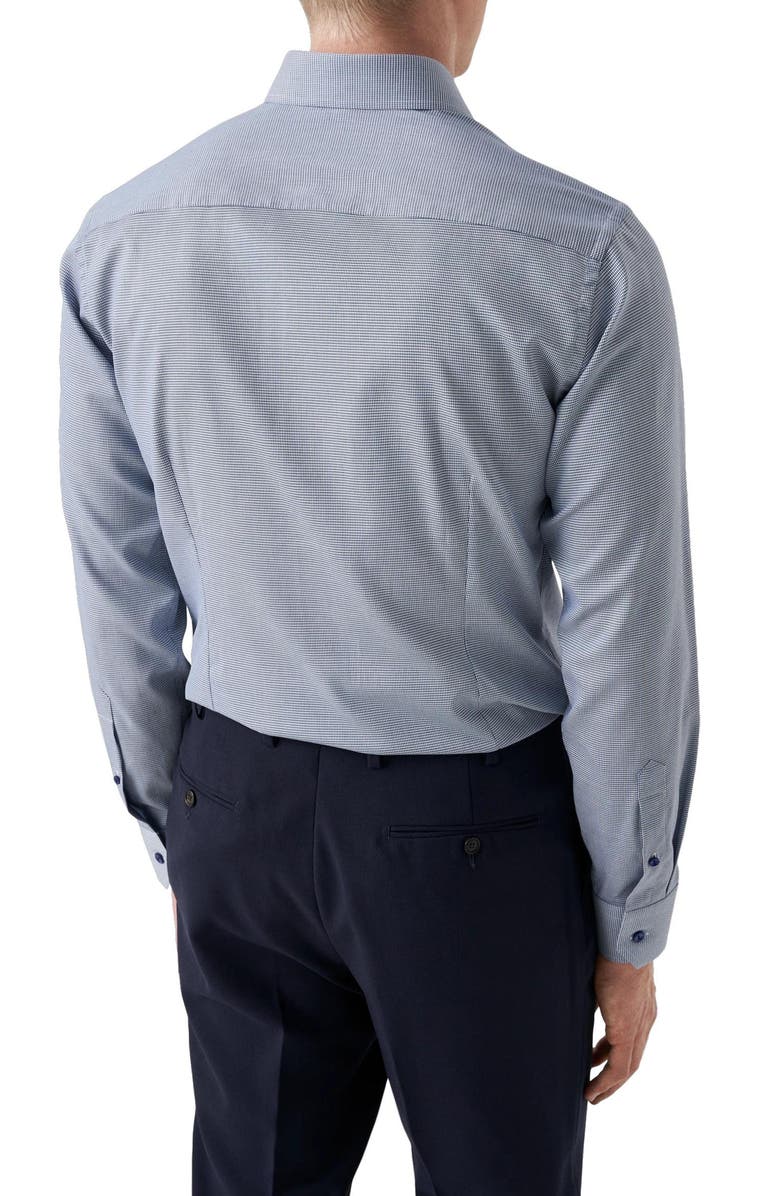 Eton Slim Fit Textured Blue Dress Shirt, Alternate, color, 