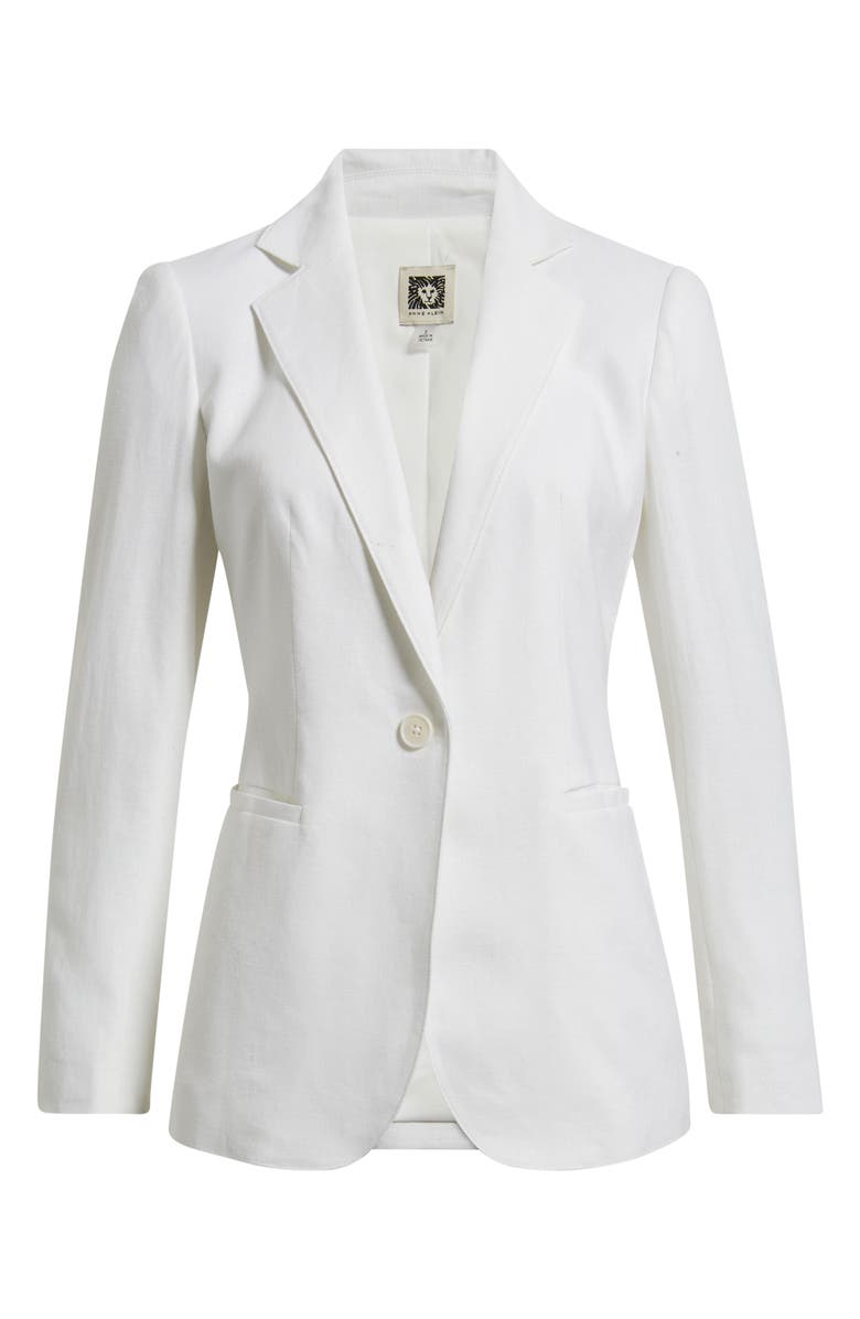 Anne Klein One-Button Linen Blend Blazer, Main, color, 