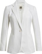Anne Klein One-Button Linen Blend Blazer