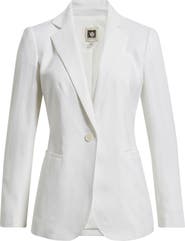 Anne Klein One-Button Linen Blend Blazer