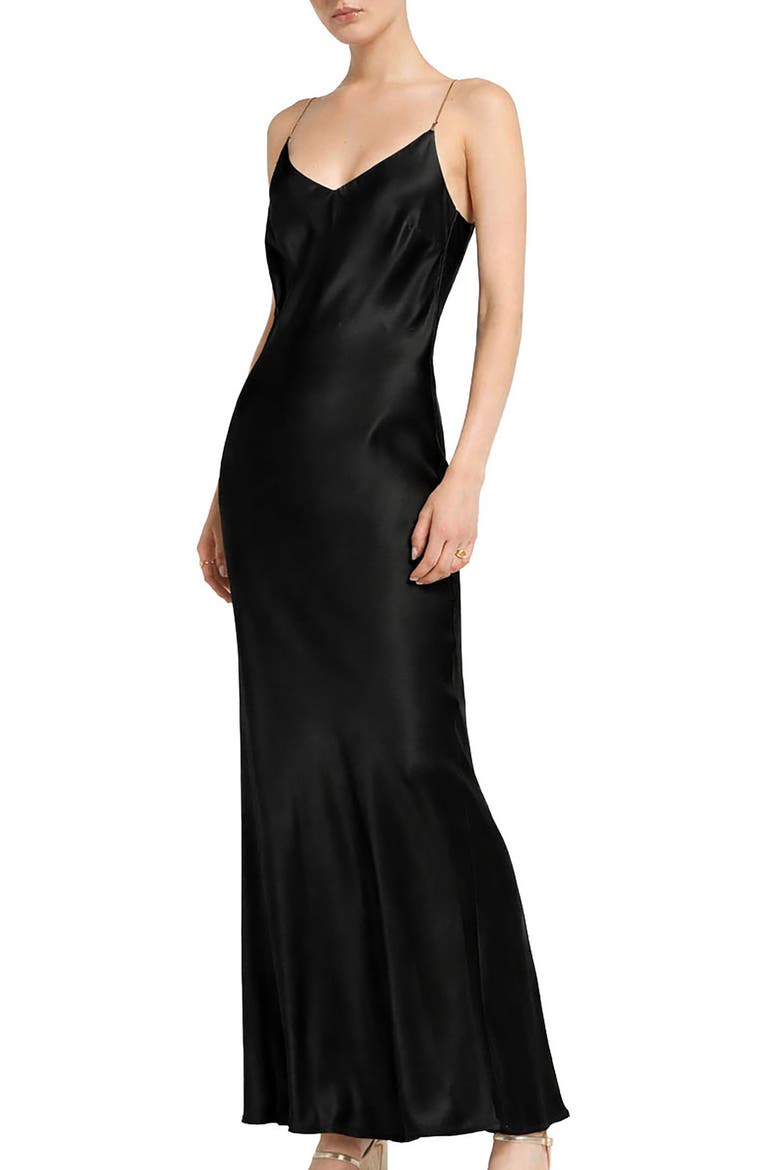 Slip Dress In Viscose, Main, color, Black