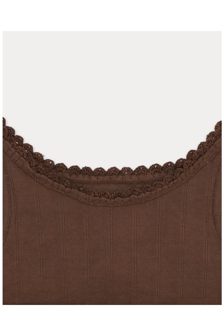 Claire Wide Ribbed Jersey Tank Top, Alternate, color, Dark Brown