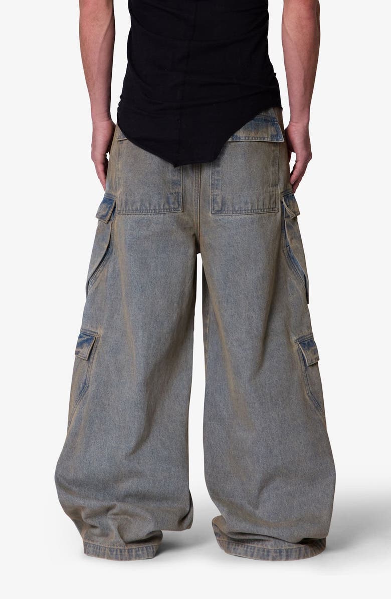 mnml Astro Rave Oversize Double Cargo Jeans, Alternate, color, 