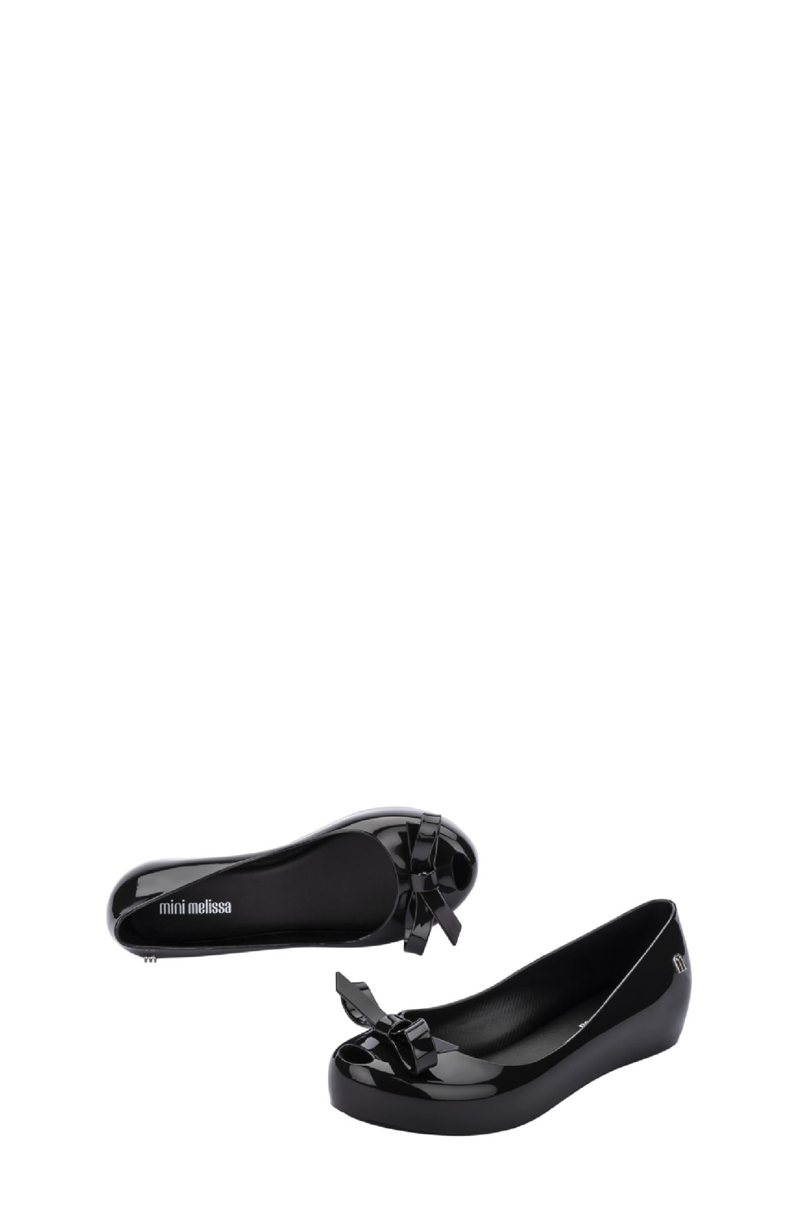 Mini Melissa Kids' Ultragirl Bow Flat, Alternate, color, Black