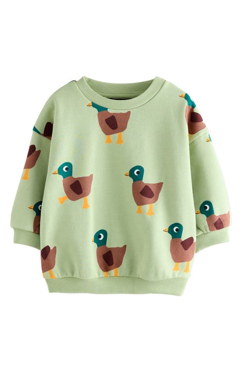 Next Kids' Duck Print Crewneck Sweatshirt In Green