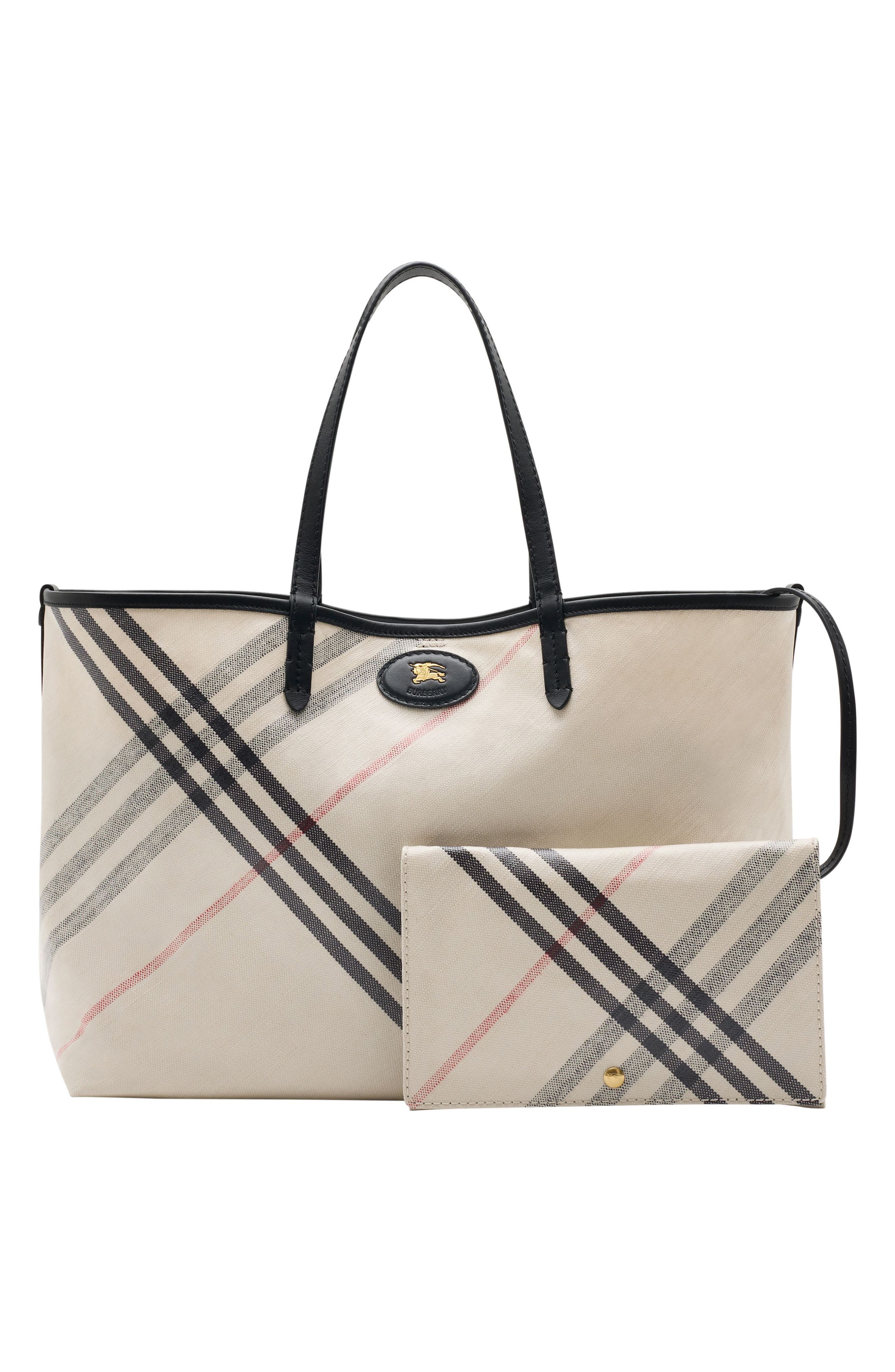 Burberry Medium Highlands Coated Canvas Tote, Alternate, color, 