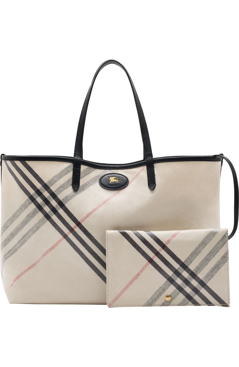 Burberry Medium Highlands Coated Canvas Tote, Alternate, color,