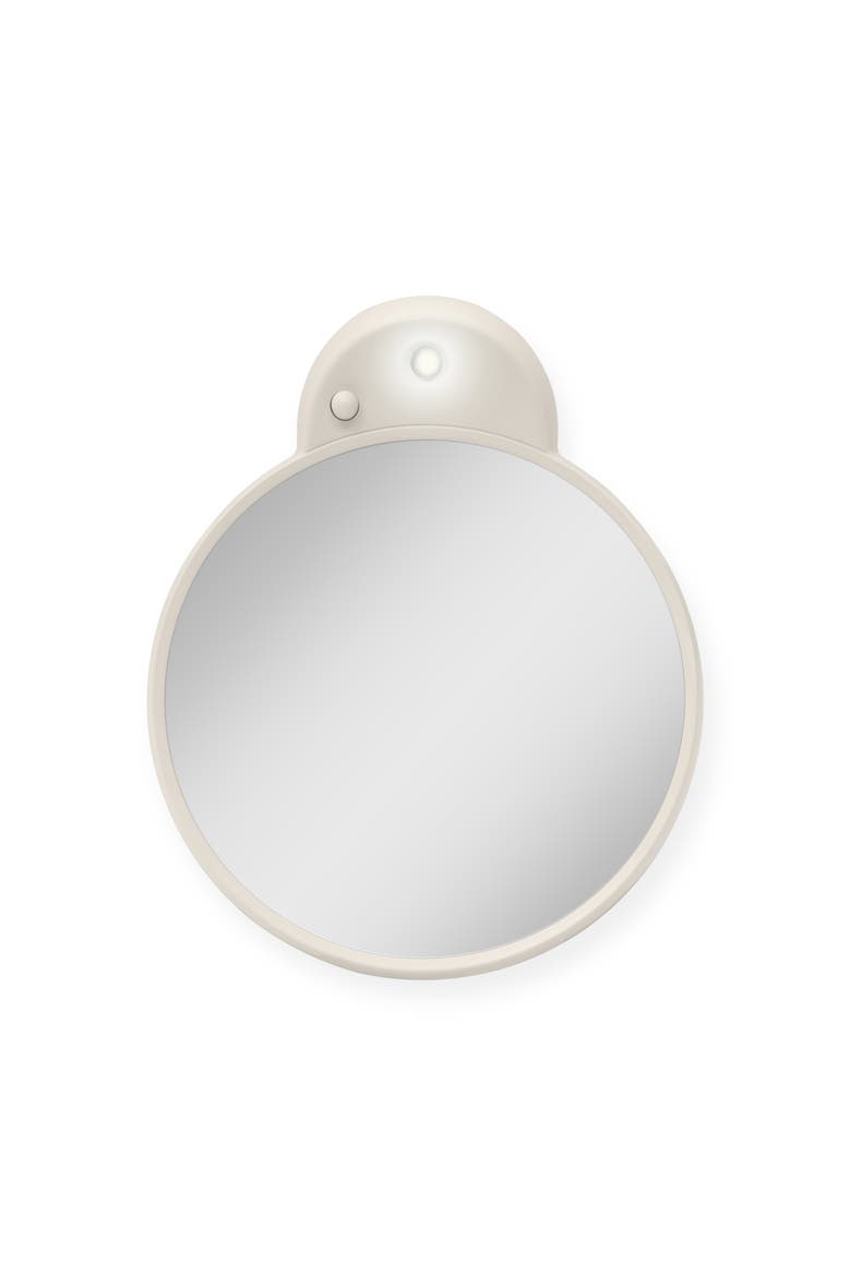 Lighted Compact Mirror with 10X Magnification & Retractable Suction Cups, Alternate, color, Neutral