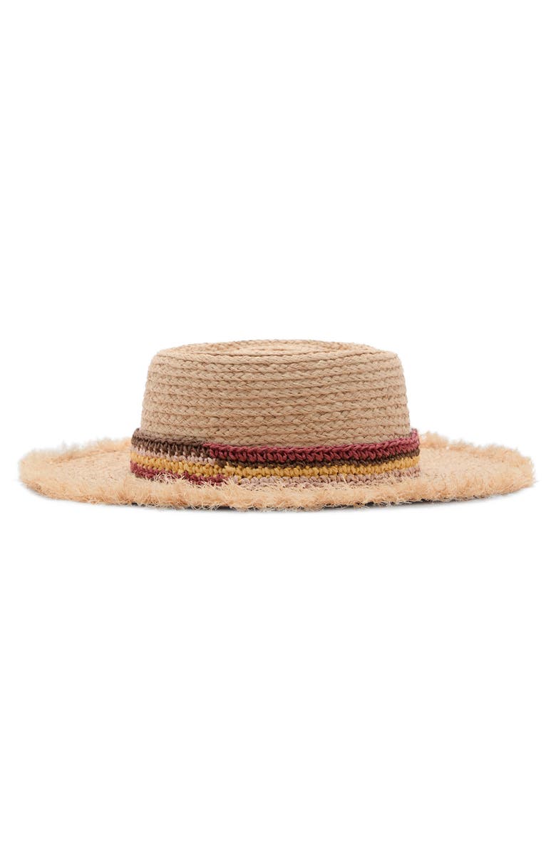 MANGO Braided Raffia Hat, Main, color, 