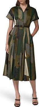 Donna Karan New York Short Sleeve Belted Shirtdress