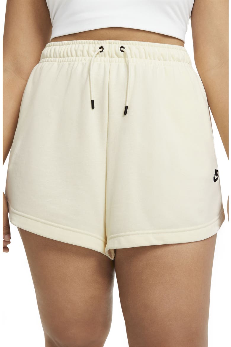 Sportswear French Terry Shorts, Main, color, COCONUT MILK/ BLACK