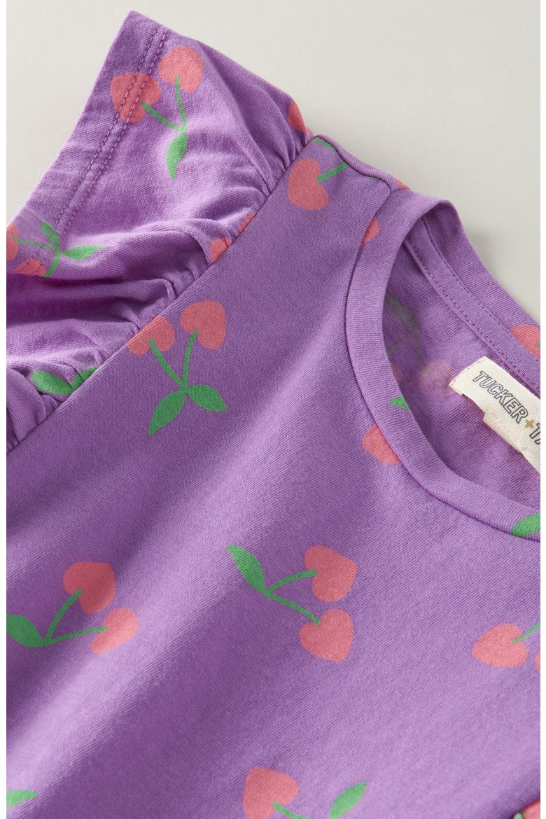 Kids' Ruffle Cotton T-Shirt, Alternate, color, PURPLE FOXGLOVE CHERRY HEARTS