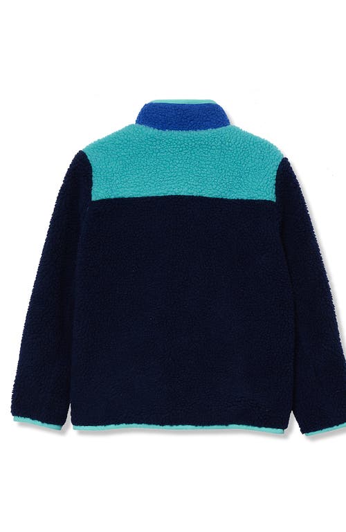 Lands' End Kids High Pile Contrast Full Zip Up Jacket In Black