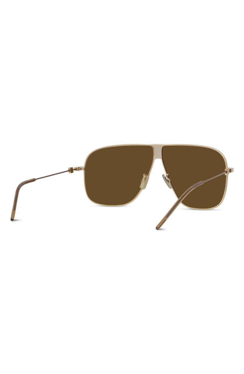 Givenchy GV Speed 64mm Oversize Mirrored Pilot Sunglasses, Alternate, color, Shiny Endura Gold / Brown