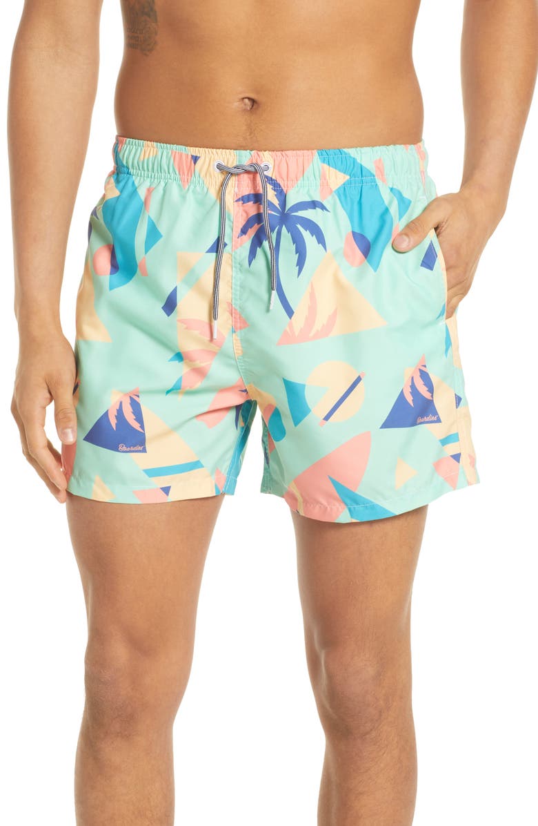 Boardies Overlay Tropical Swim Trunks, Main, color,