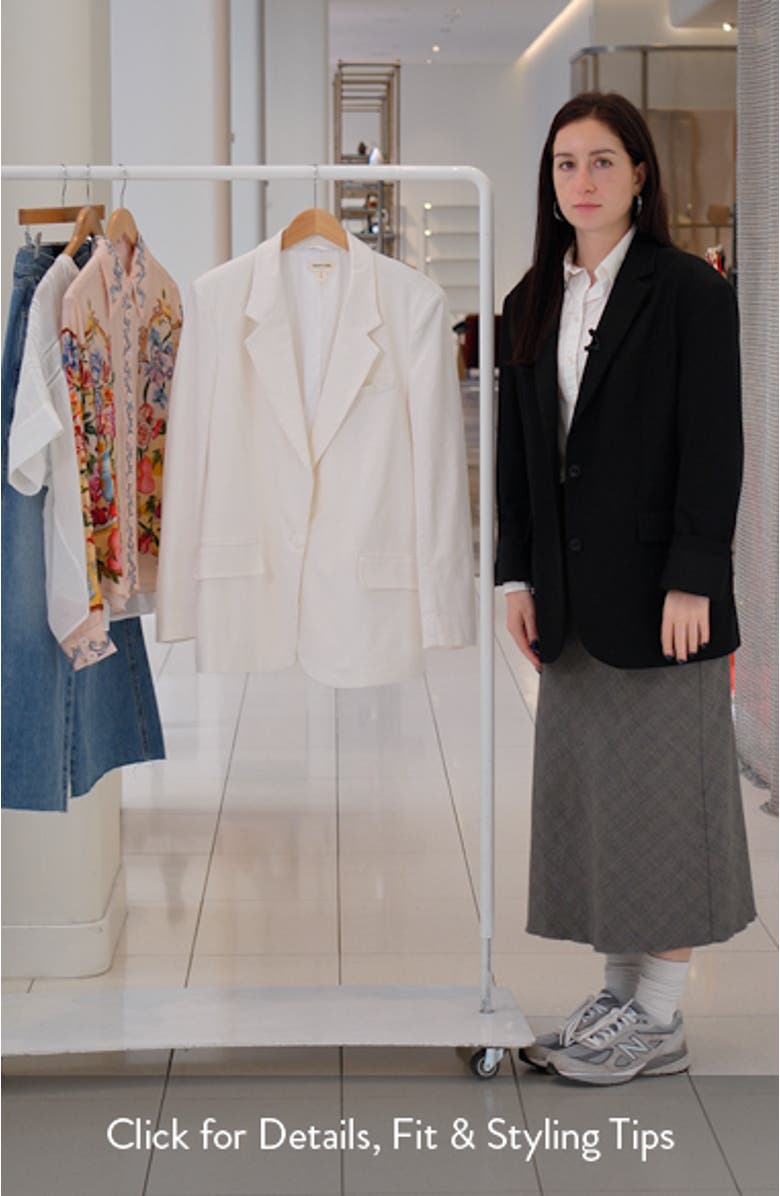 Everyday One-Button Linen Blend Blazer, sales video thumbnail