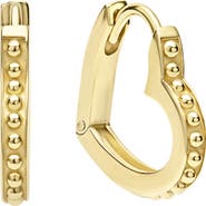 LAGOS 18K Gold Caviar Heart Huggie Hoop Earrings