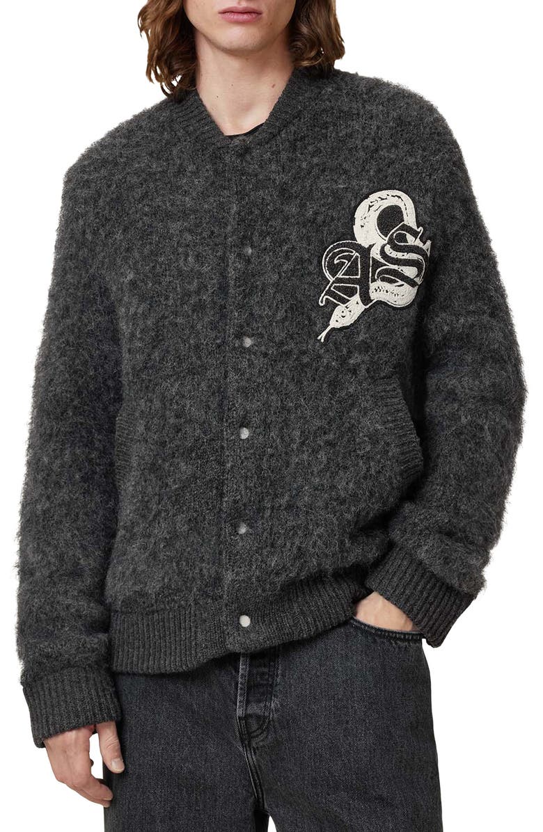 AllSaints Jackson Graphic Cardigan, Main, color, 