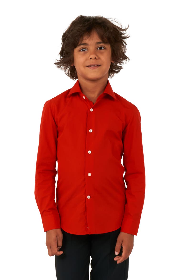Kids' Red Devil Button-Up Shirt, Main, color, DARK RED