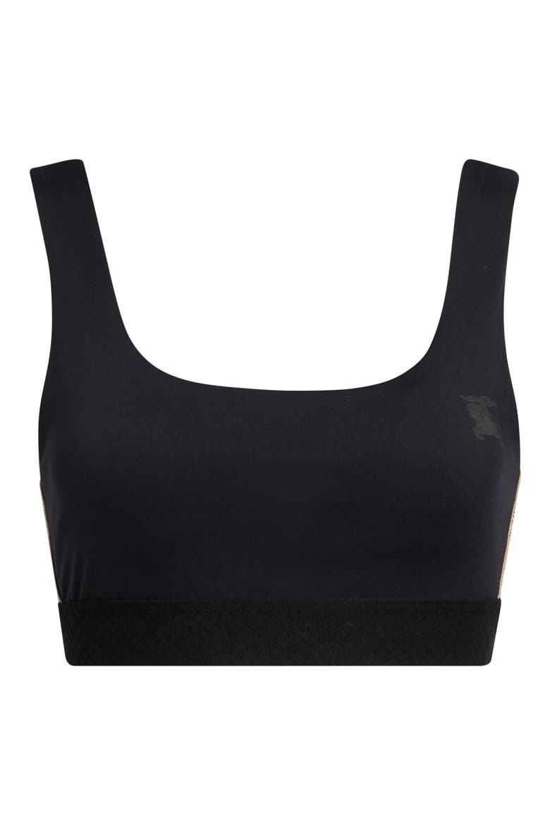 Alana EKD Check Detail Sports Bra, Alternate, color, BLACK