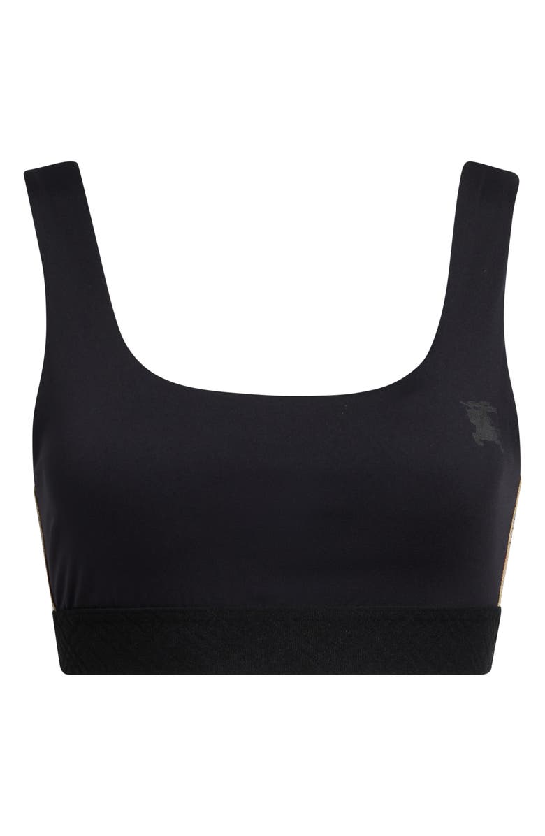 Burberry Alana EKD Check Detail Sports Bra, Alternate, color, Black