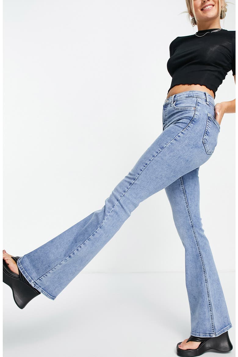 Jamie Flare High Waist Jeans, Alternate, color, BLEACH