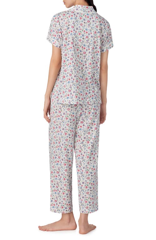Ralph Lauren Petite Notch Collar Ankle Pants Pajama Set In White