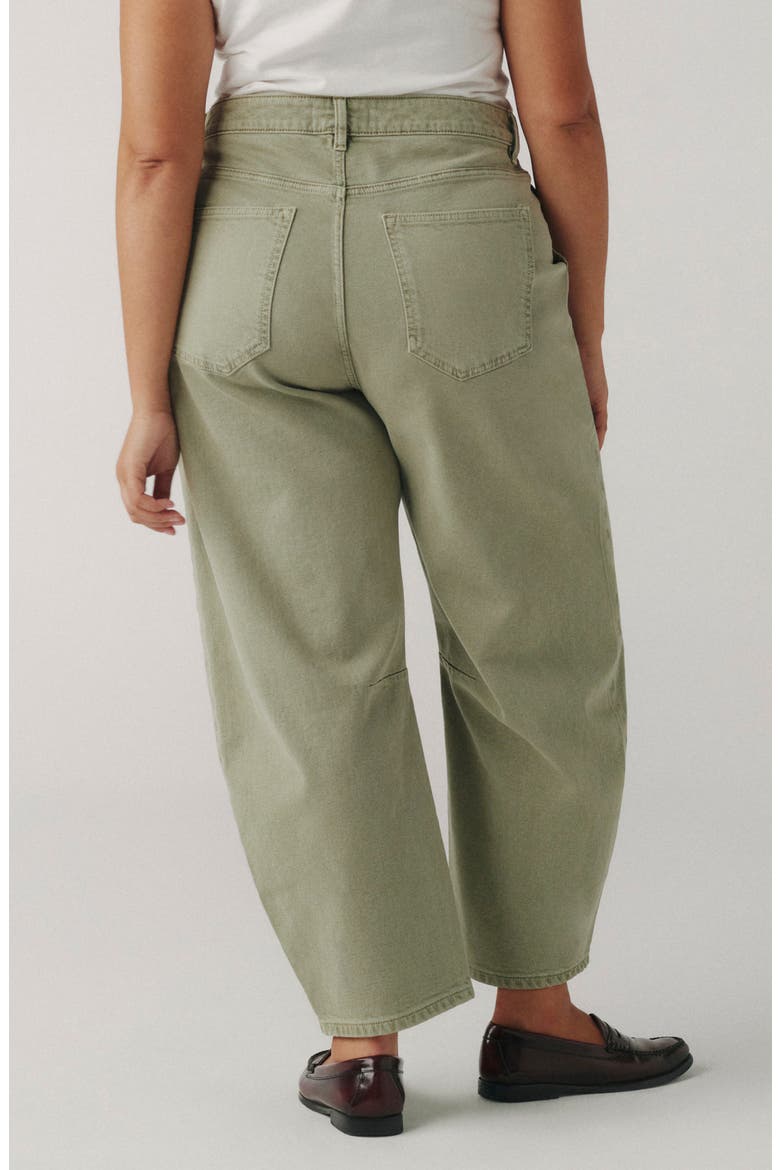 BNA Soft Curve Barrel Jeans, Alternate, color, LAUREL GREEN