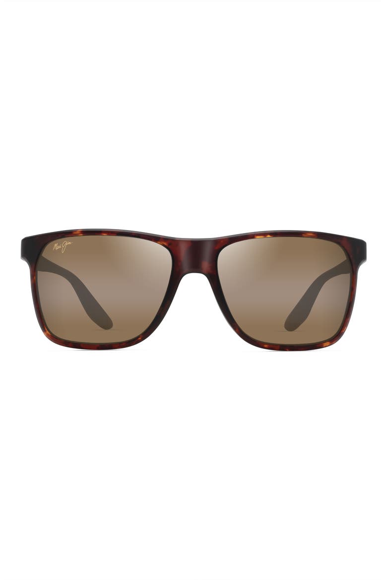 Pailolo 58.5mm Polarized Rectangle Sunglasses, Main, color, MATTE TORTOISE