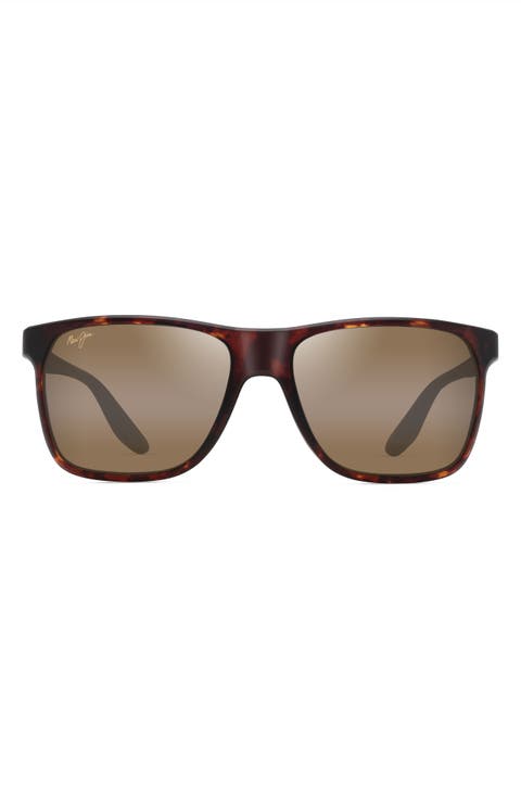 Pailolo 58.5mm Polarized Rectangle Sunglasses