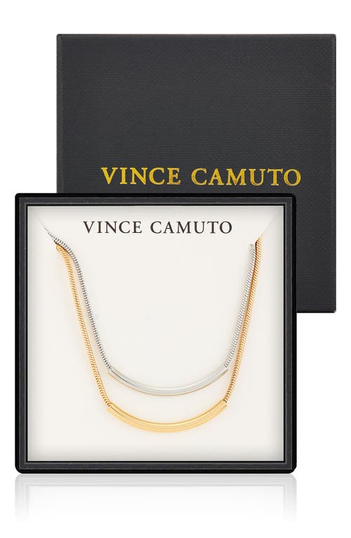 Vince Camuto Two Tone Necklace Set In Goldtone