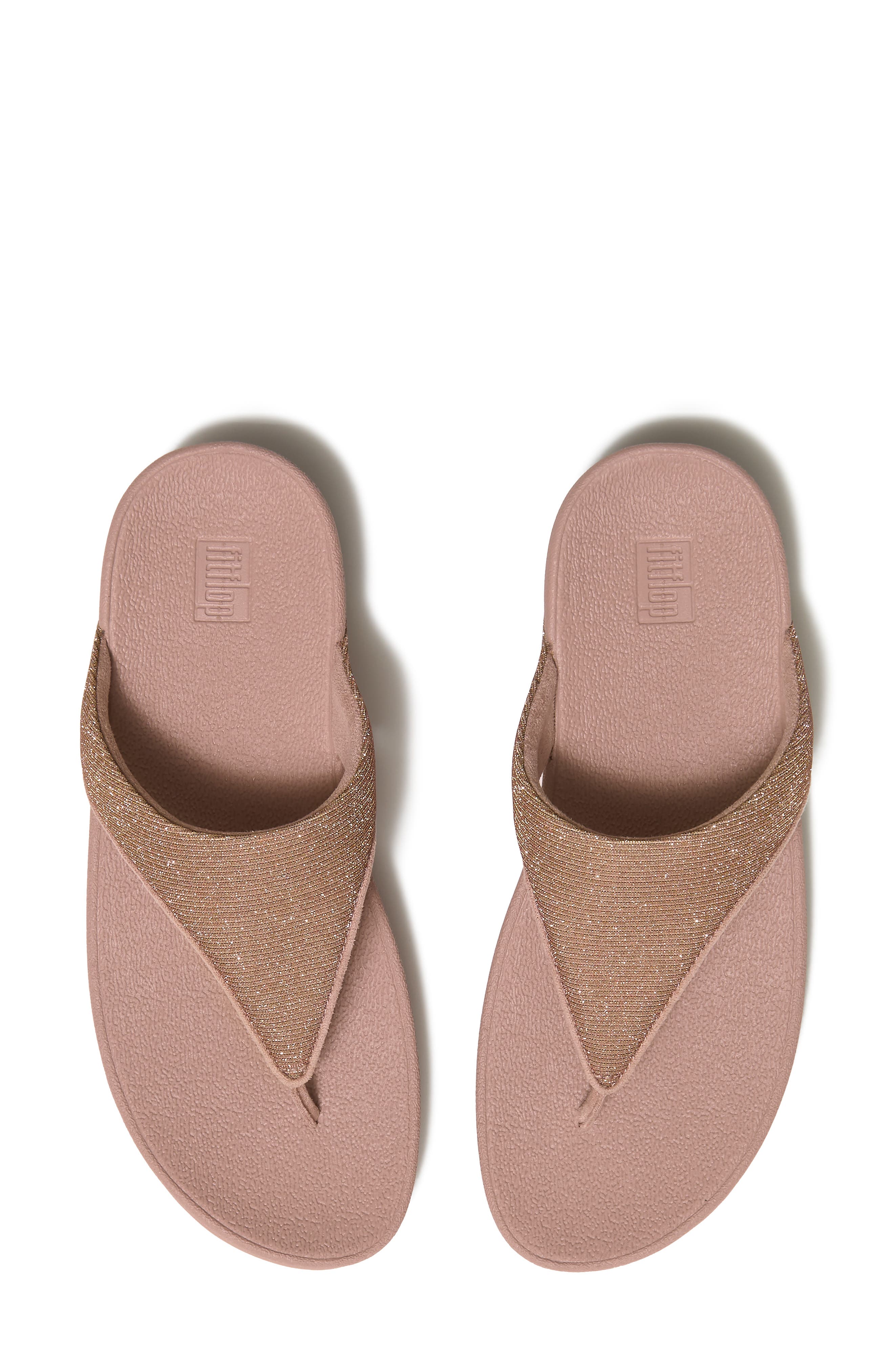 Flowrise Glitz Wedge Flip Flop, Alternate, color, ROSE GOLD