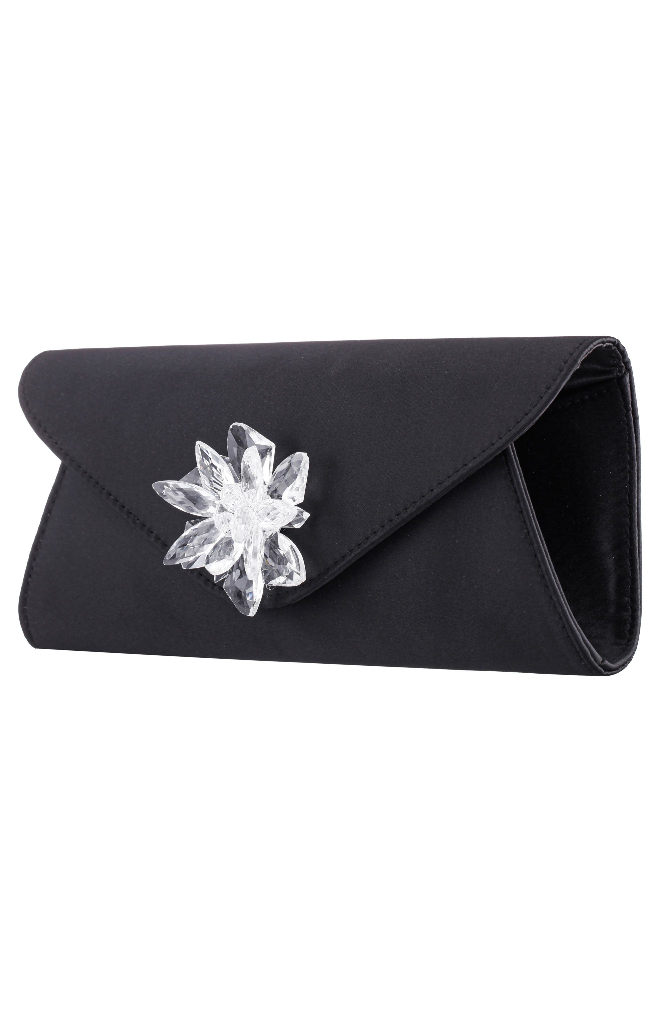 Nina Twila Envelope Clutch, Alternate, color, Black