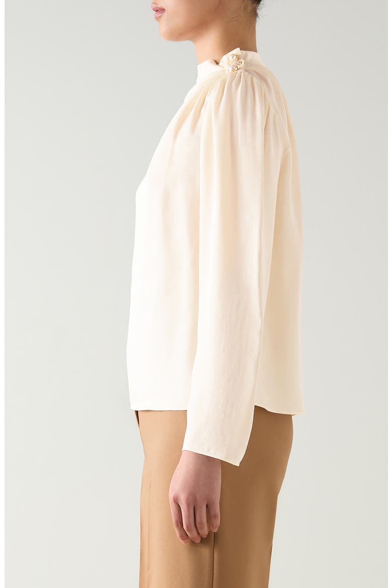 Samantha Button Shoulder Top, Alternate, color, IVORY