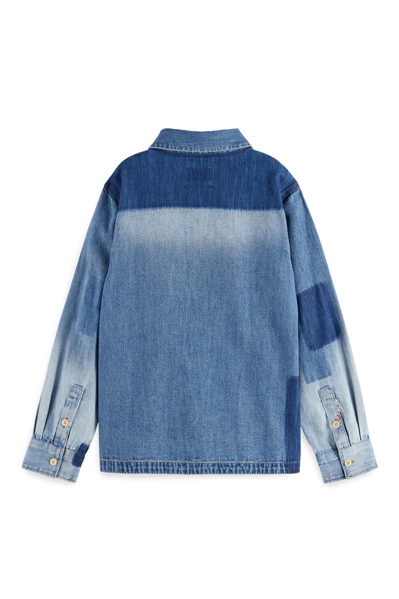 Kids' Patchwork Denim Overshirt, Alternate, color, ART FROM THE HEART