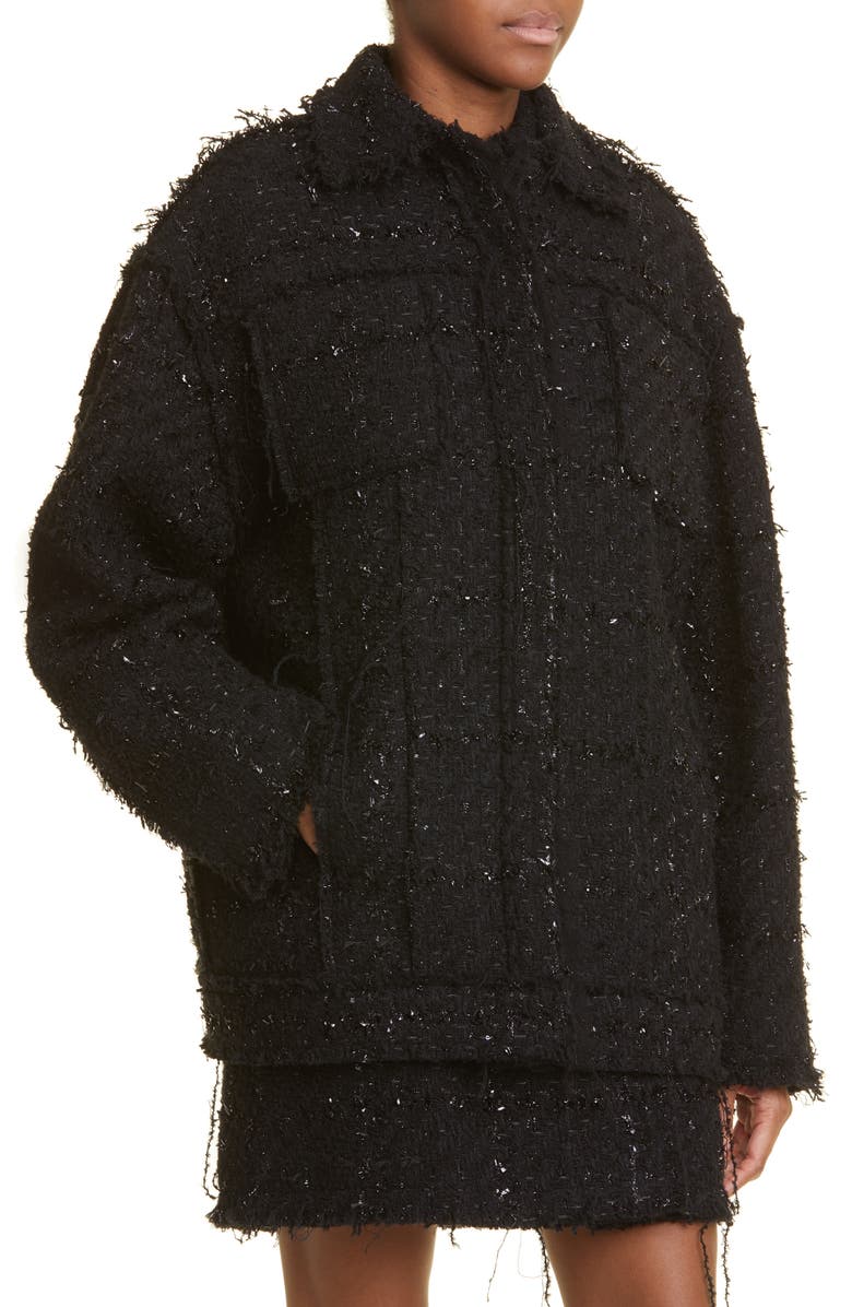 Jason Wu Collection Metallic Fringe Tweed Jacket, Alternate, color,