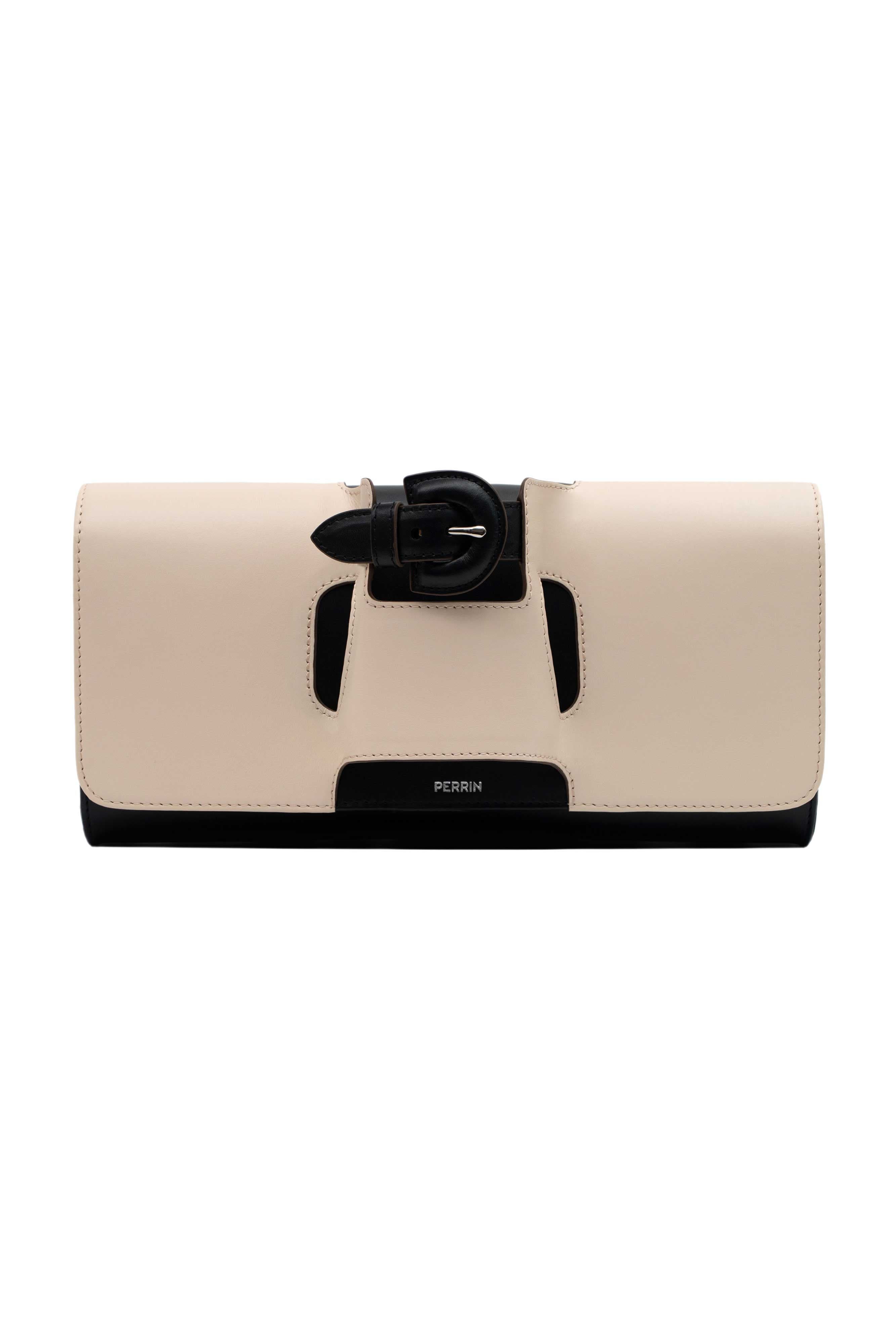 PERRIN PARIS La Parisienne Clutch Classic, Main, color, Crème / Black