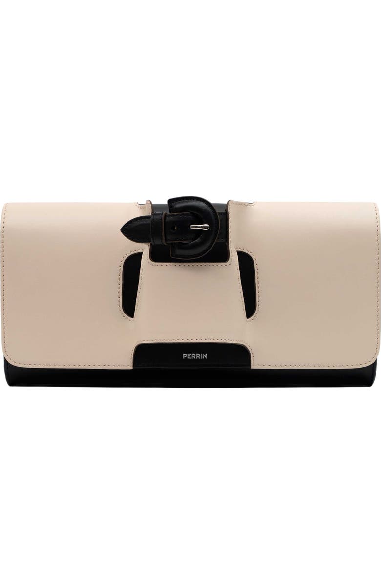 PERRIN PARIS La Parisienne Clutch Classic, Main, color, Crème / Black