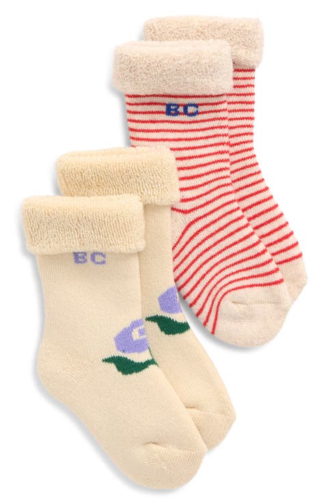 BC Stamp Bloom Assorted 2-Pack Cotton Blend Crew Socks