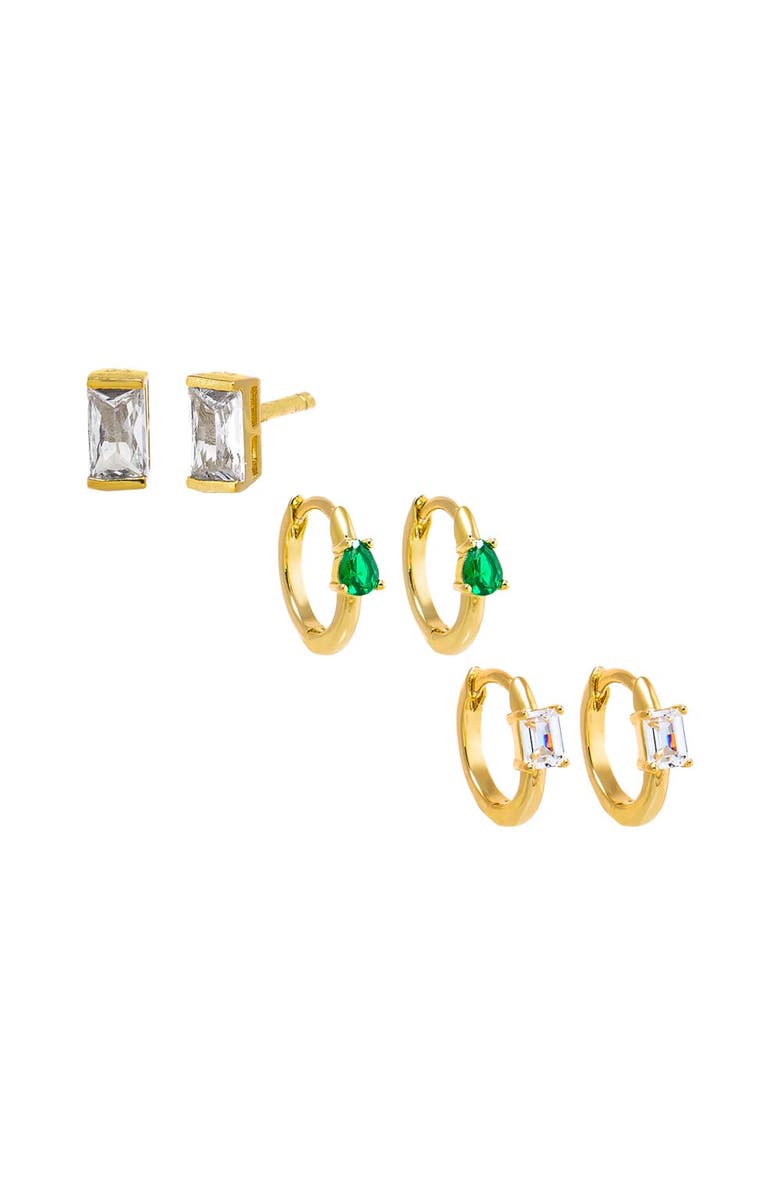 BY ADINA EDEN A Touch Of Color Baguette Earring Combo Set, Main, color, 