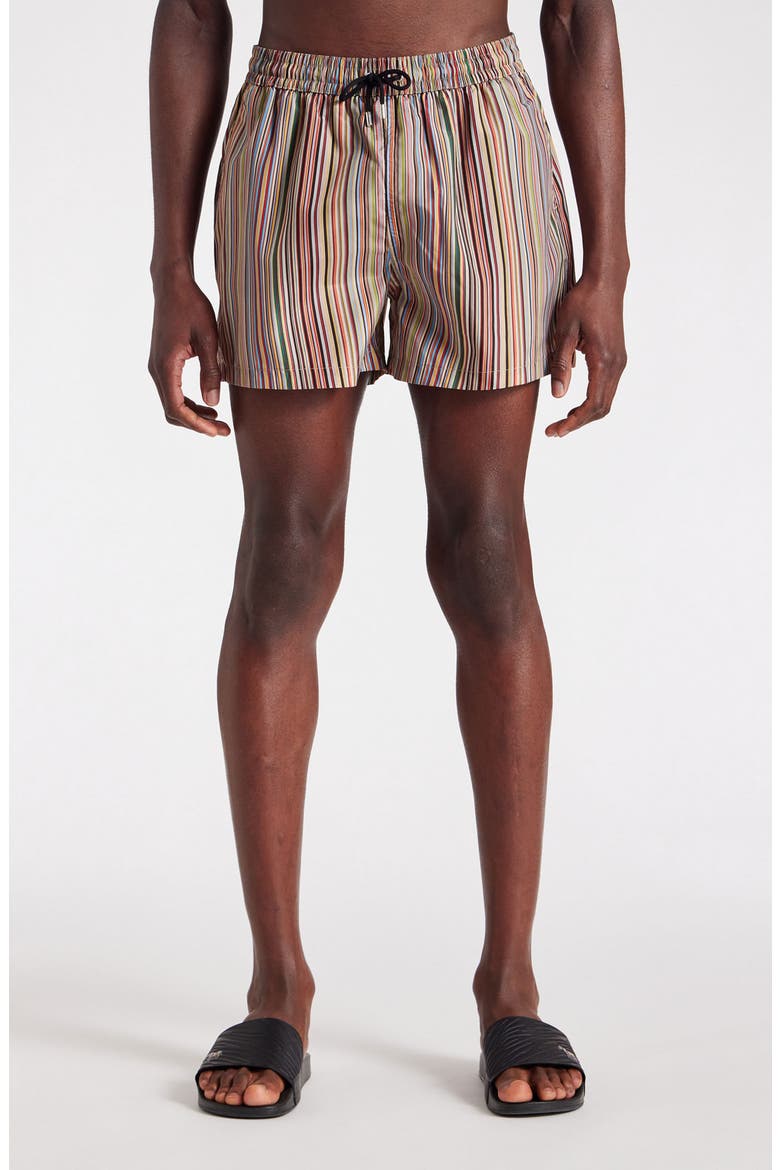 Signature Striped Swim Trunks, Main, color, MULTI COLOURED