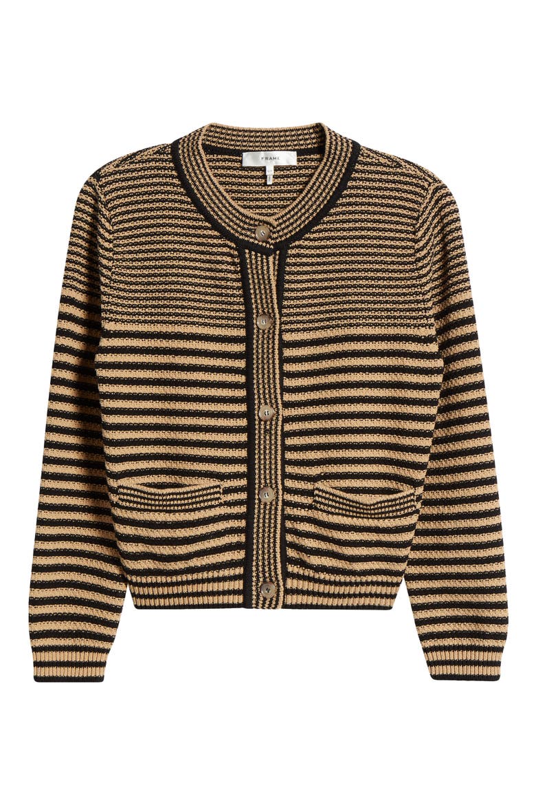 Stripe Cardigan Sweater, Alternate, color, TAN MULTI