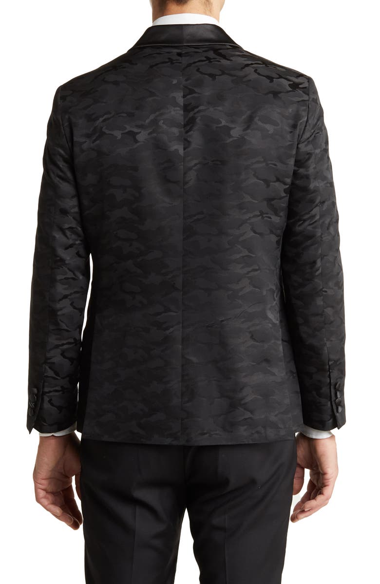 SAVILE ROW CO Camo Satin Shawl Collar Sport Coat, Alternate, color, 