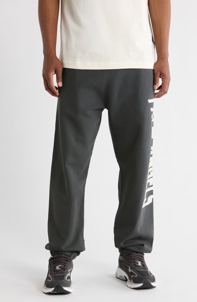 Palm Angels City Logo Washed Sweatpants, Main, color, Dark Grey White