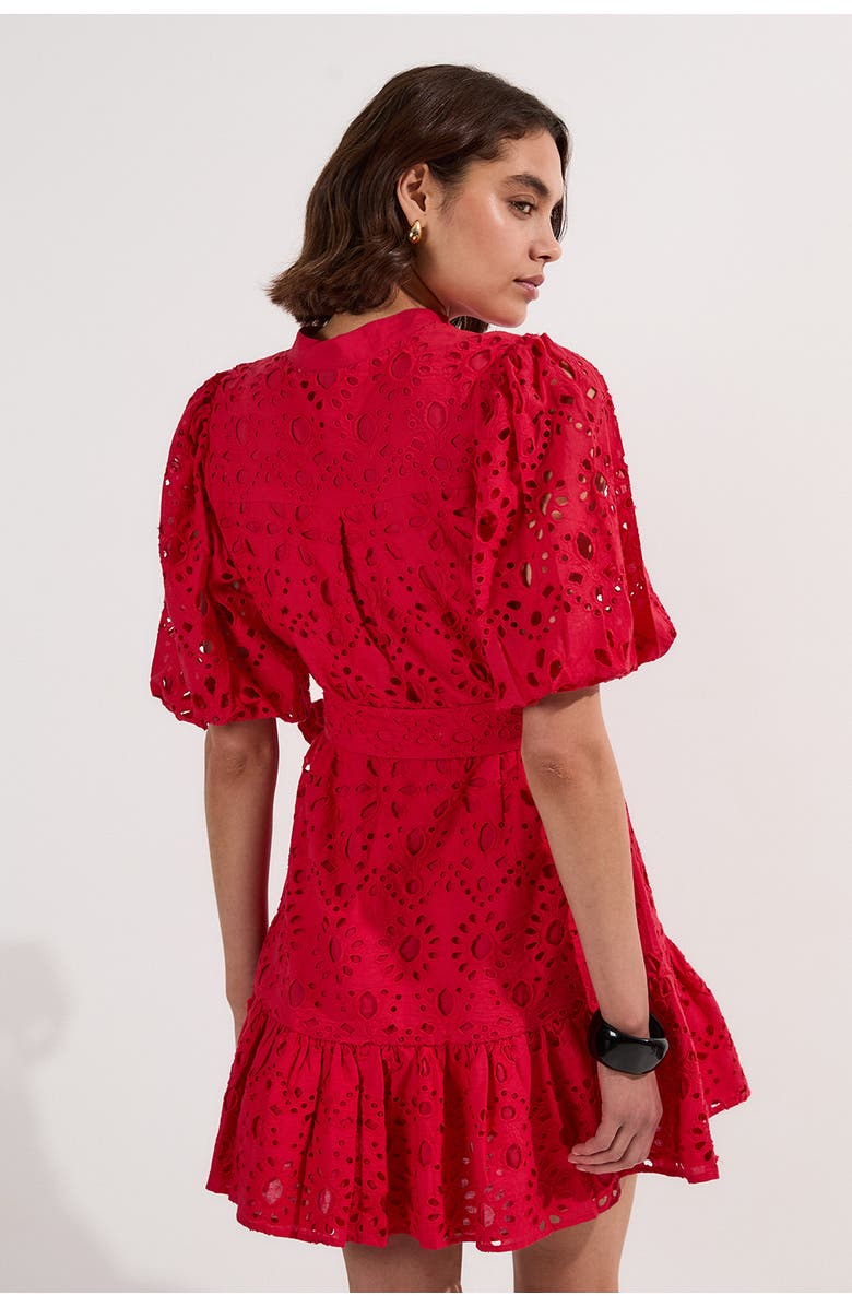 Karen Millen Woven Tie Waist Mini Dress, Alternate, color,