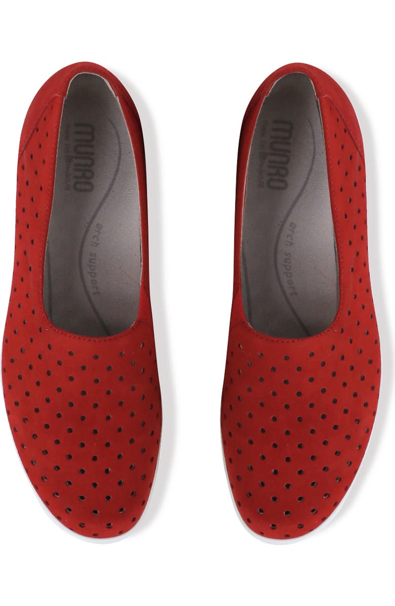 Munro Ridley Perforated Sneaker, Alternate, color, Red Nubuck