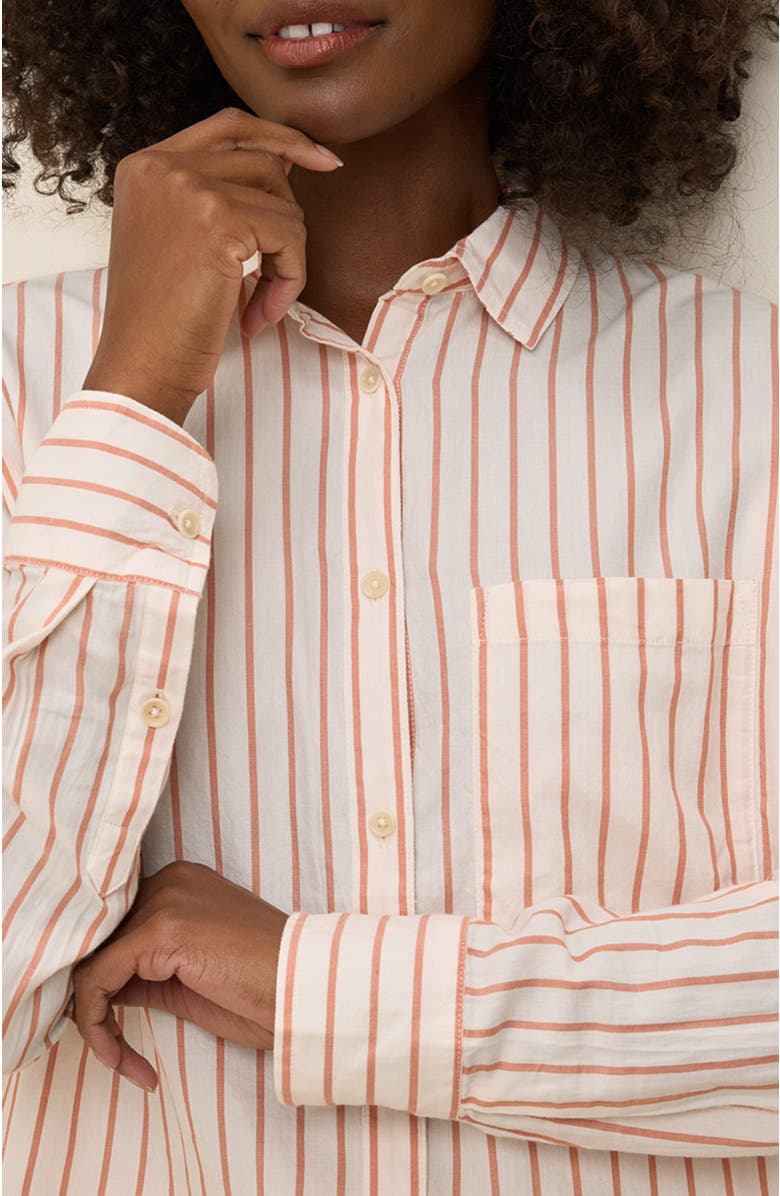 Pact Organic Cotton Sunset Lightweight Cotton Classic Shirt, Alternate, color, Zuma Stripe