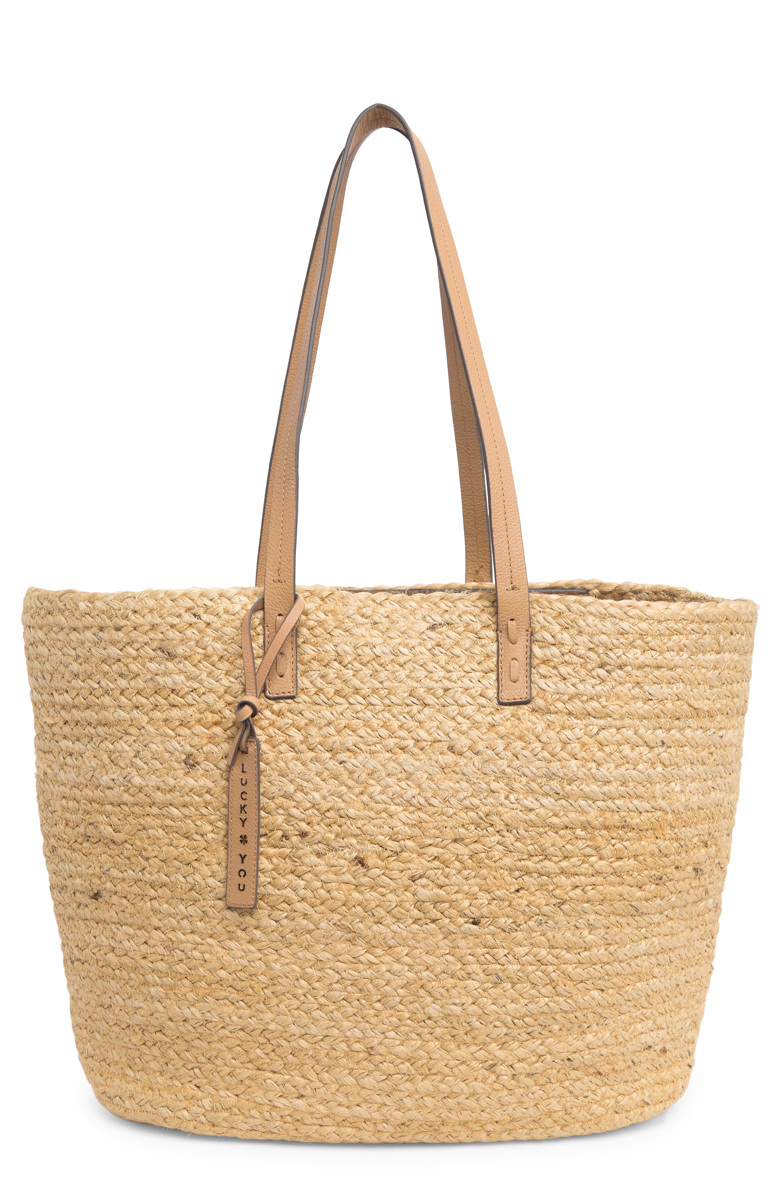Lucky Brand Zati Jute Tote Bag, Main, color, 