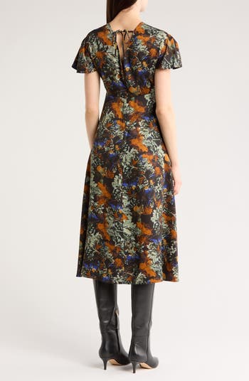 Cecile Flutter Sleeve Midi Dress
